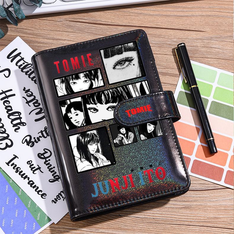 Tomie Junji Ito holographic notebook black panel design detail