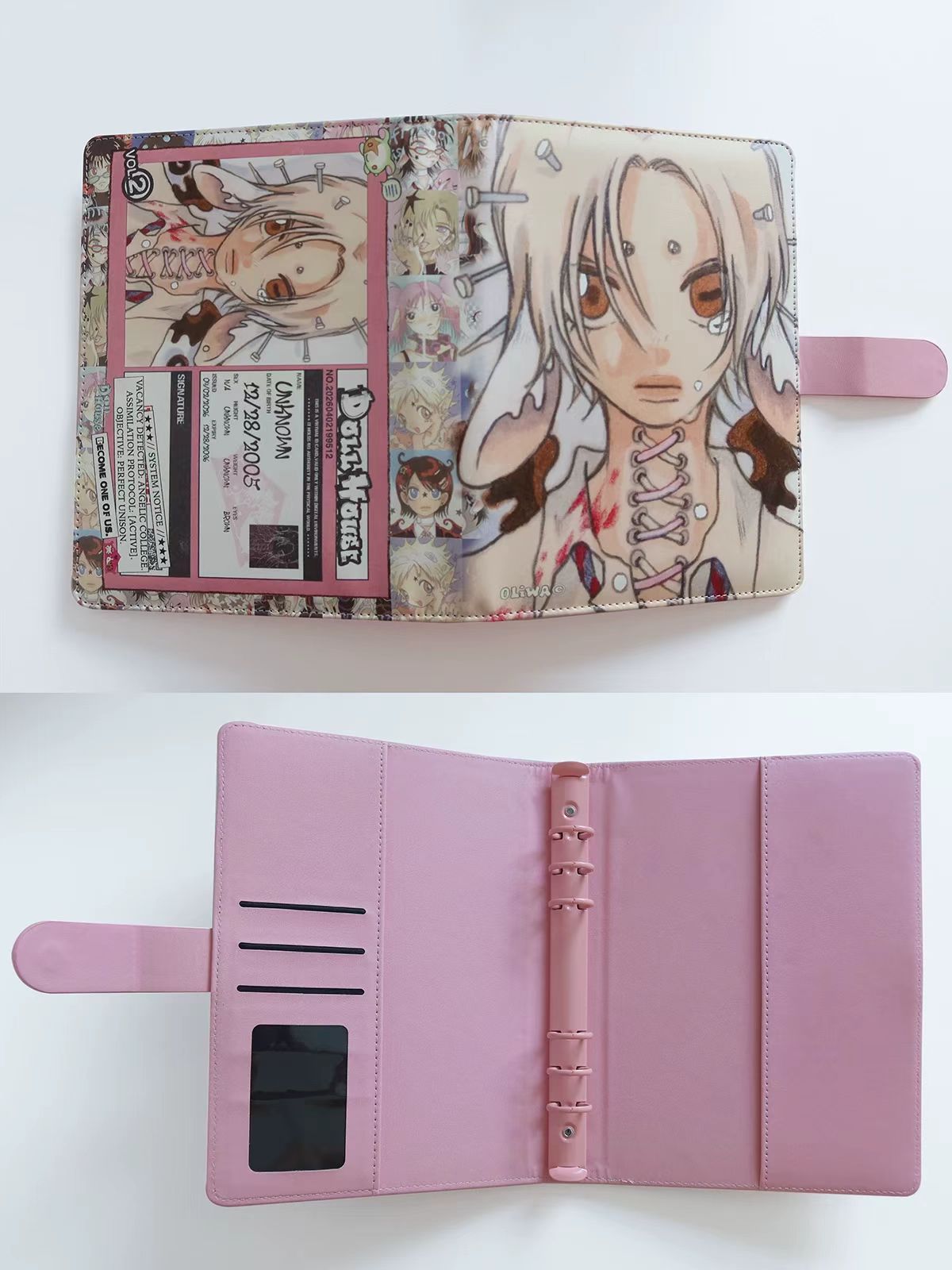 Rukawazx x Oliwa Doll House Magnetic Vintage 6-Ring A5 Leather Binder Card Book