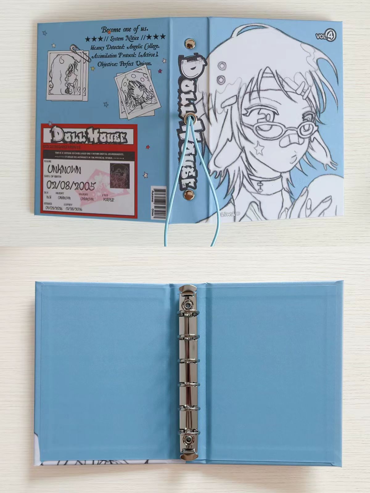 Rukawazx "Doll House" Vintage A7 Gypsophila Soft Cover 6-Ring Planner Binder