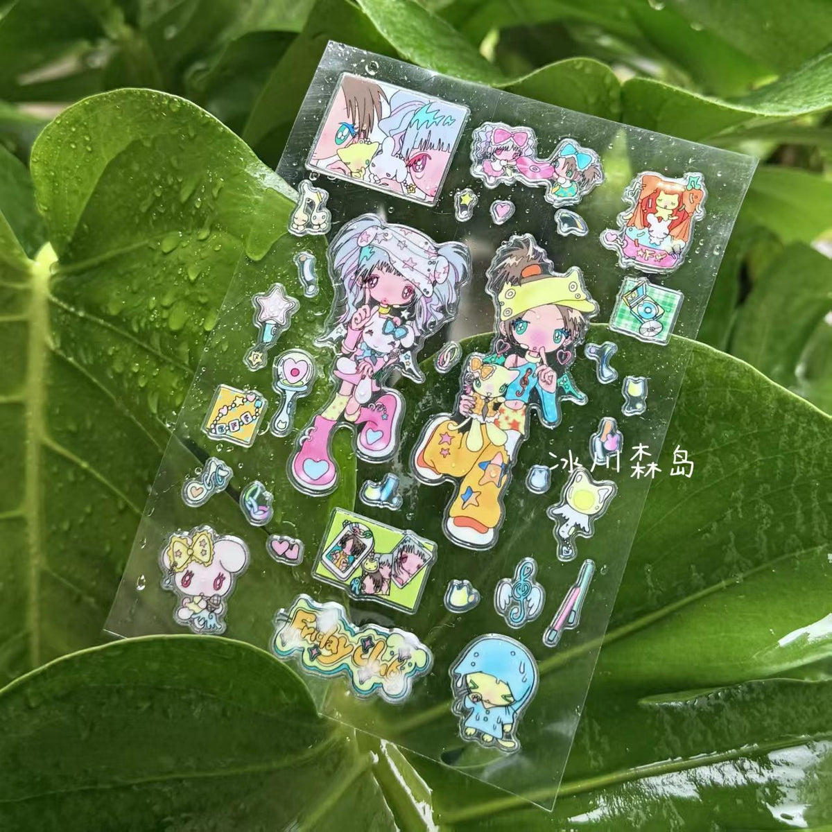 冰川森岛×鸟鸟一 Friday Club Girl Idol 3D Sticker Sheet