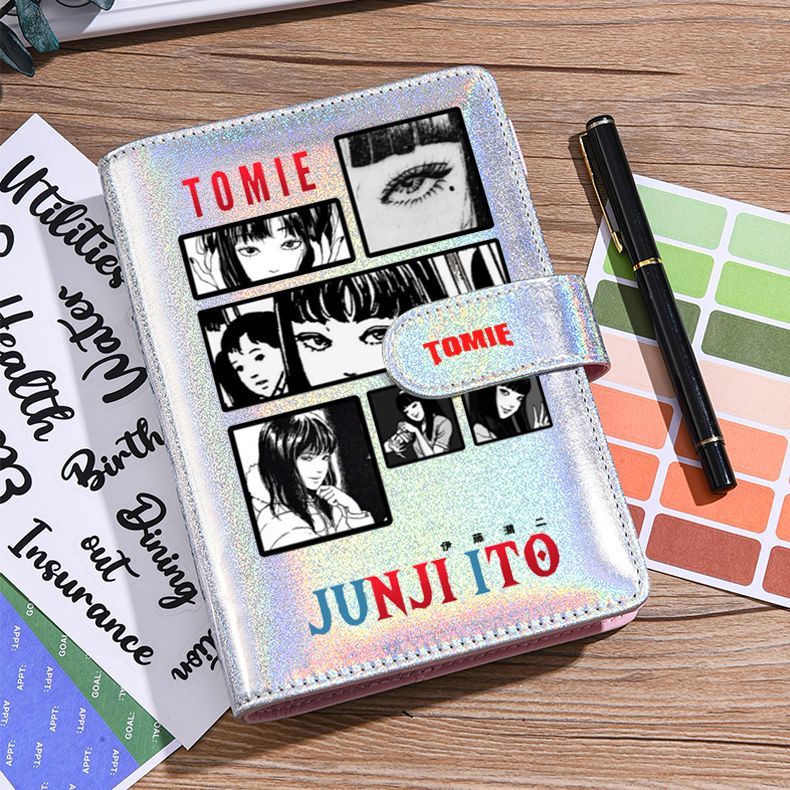 Tomie Junji Ito holographic notebook silver panel design detail