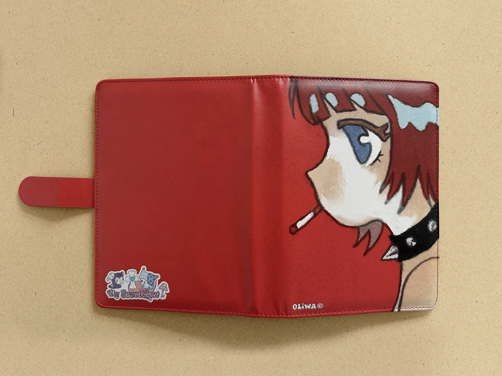 Oliwa A5 binder - red cover with punk girl