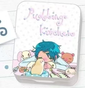 sunonebird tin box - kawaii blue hair boy with animal companions