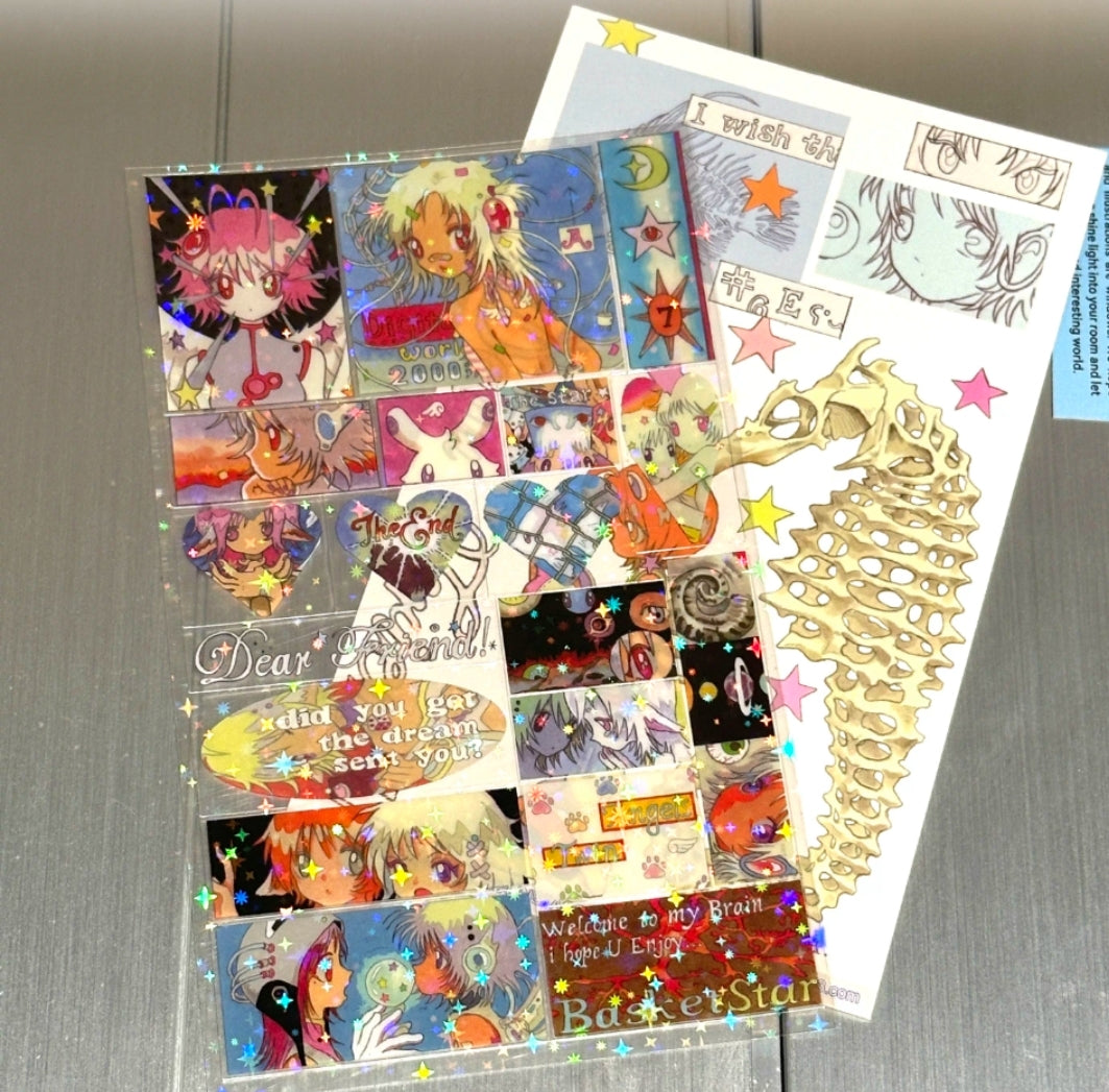Oliwa BasketStar holographic sticker sheet and art print set