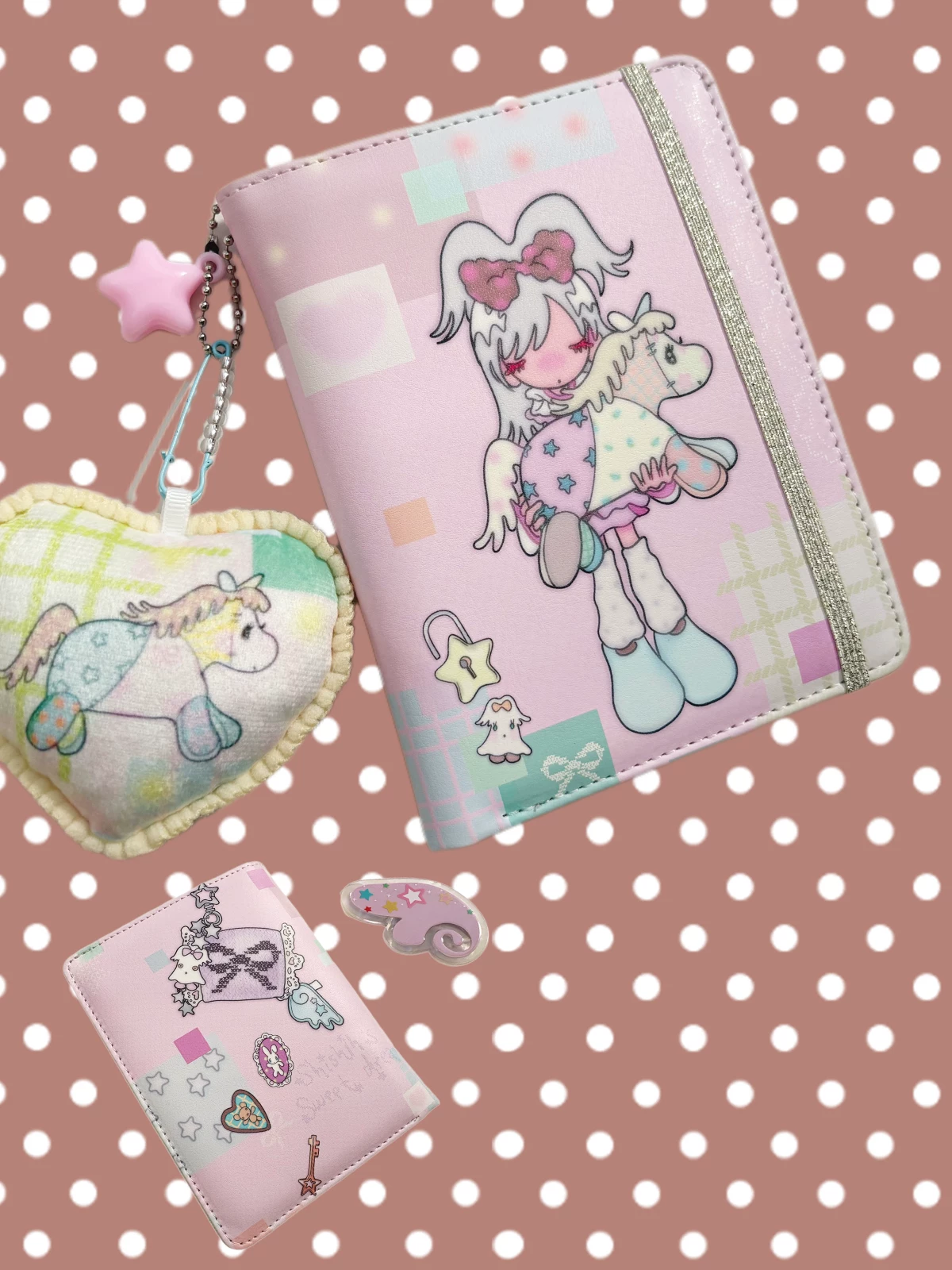 Shishih Shop x Sunonebird Dream Pony passport holder two cover designs with heart charm