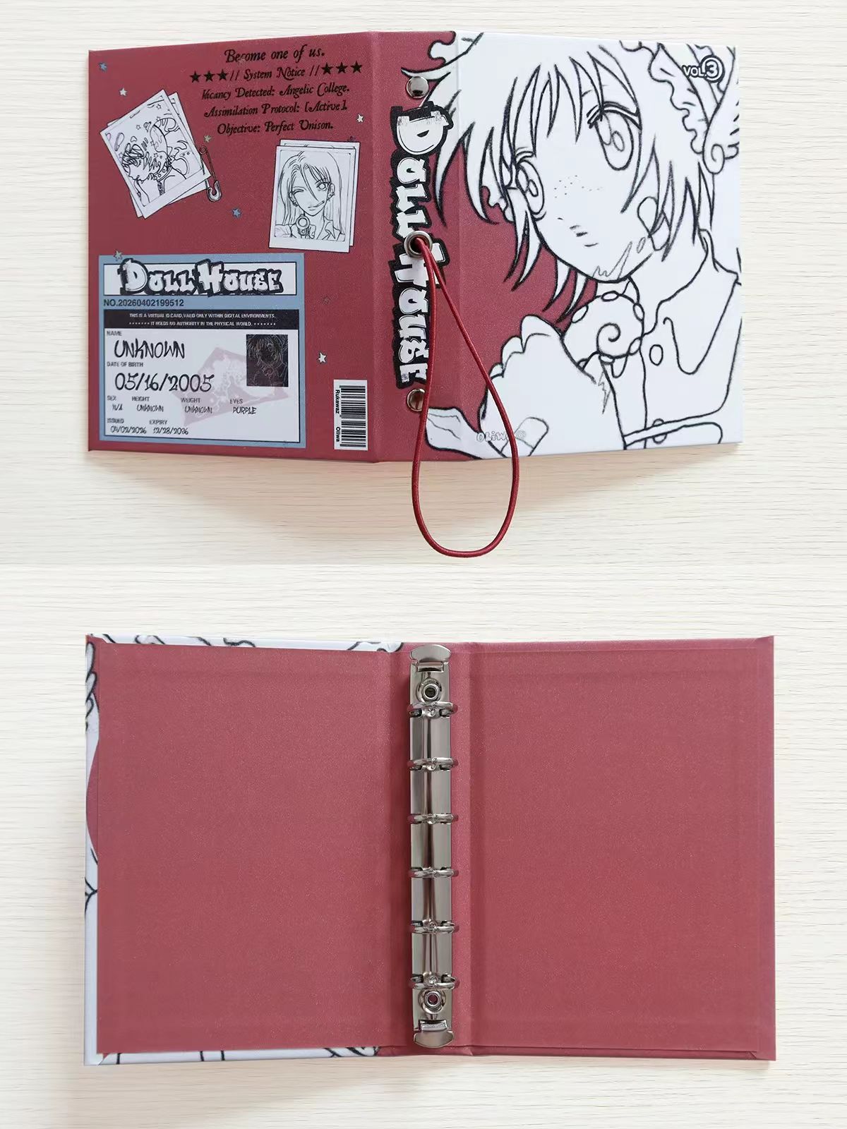 Rukawazx "Doll House" Vintage A7 Gypsophila Soft Cover 6-Ring Planner Binder