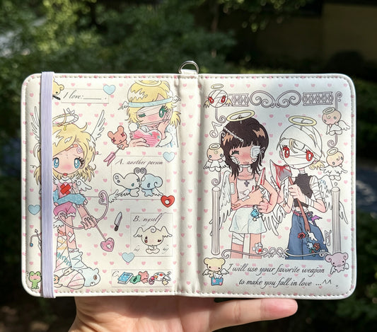 onionion angel girl passport holder open showing inner illustration