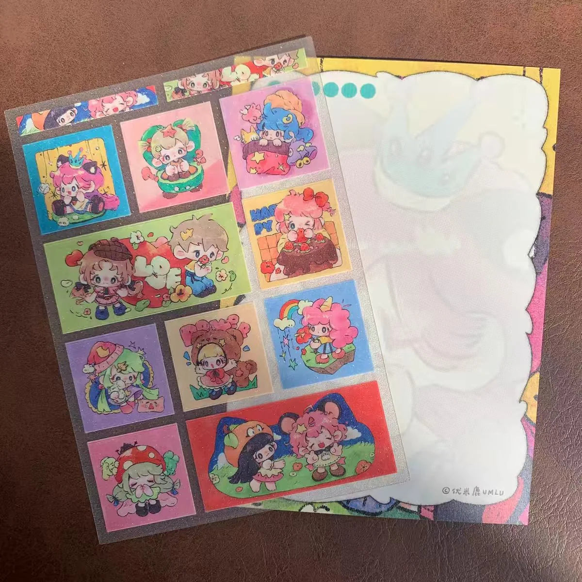 [Youmilu] Cute Girl Glitter Sand Sticker Collection