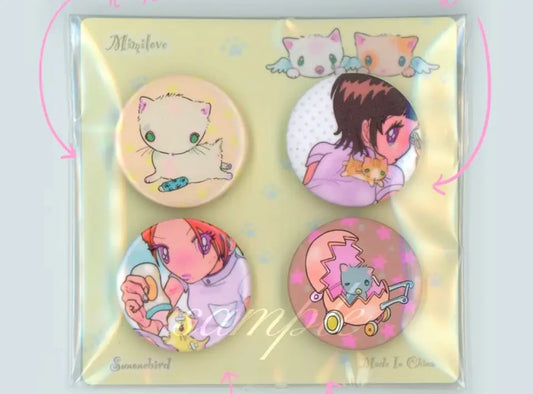 [Sunonebird] 32mm Button Pin Badges (Set of 4)