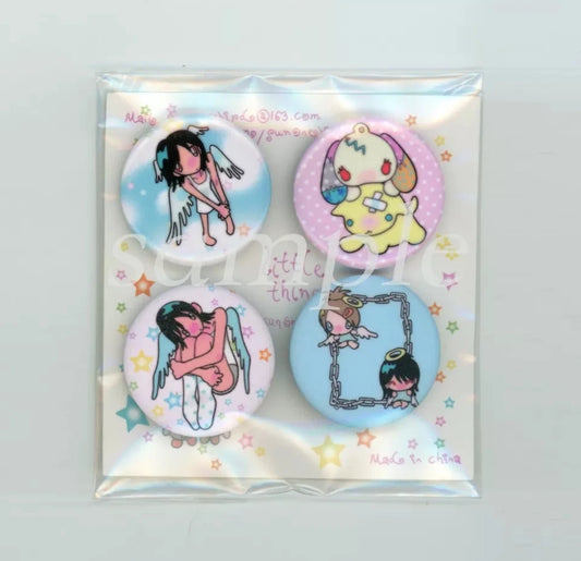 [Sunonebird] 32mm Button Pin Badges (Set of 4)