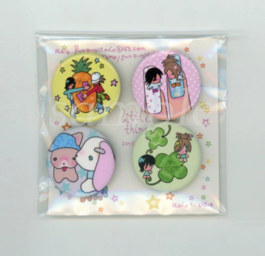 [Sunonebird] 32mm Button Pin Badges (Set of 4)