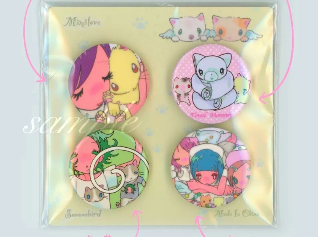 [Sunonebird] 32mm Pinback Button Badges (Set of 4)