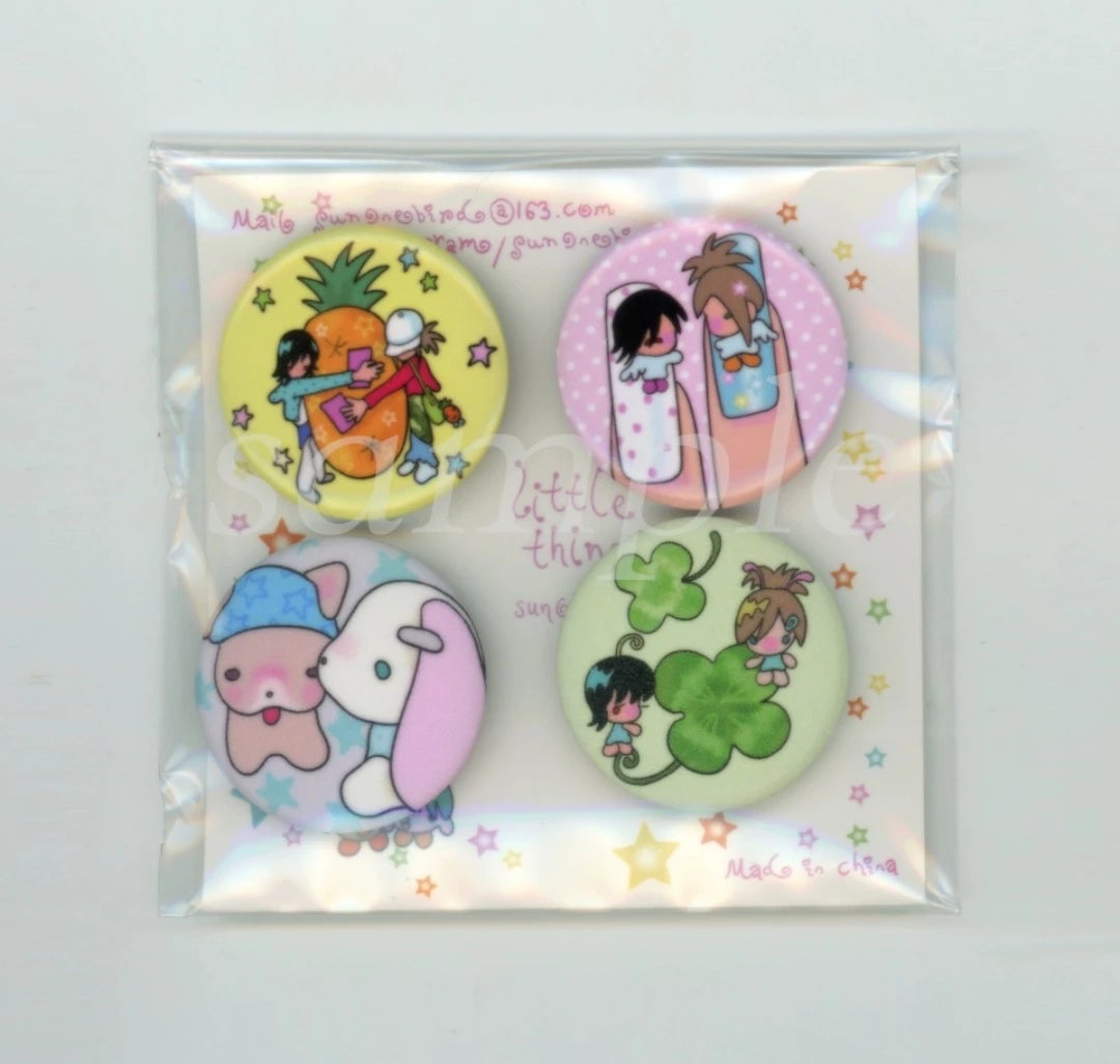 [Sunonebird] 32mm Duo Babies Button Badge Set (Set of 4)