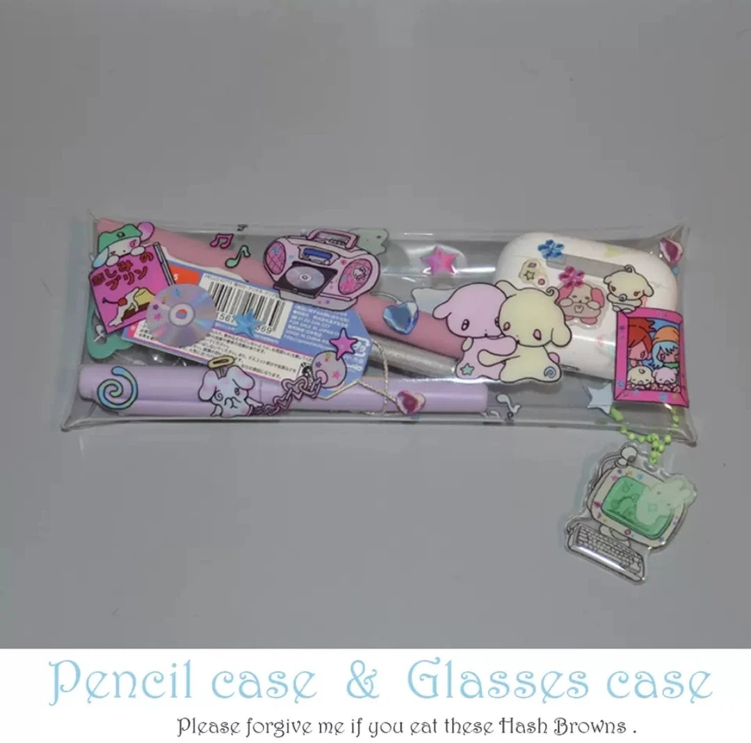 [Sunonebird] Clear PVC Pencil & Glasses Case Storage Pouch