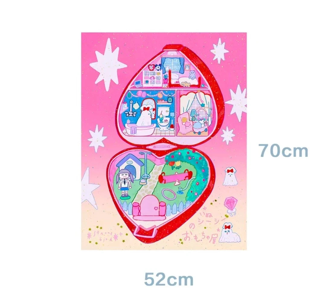 [Sunonebird] "Heart Toy House" Decorative Wall Tapestry (52×70cm)