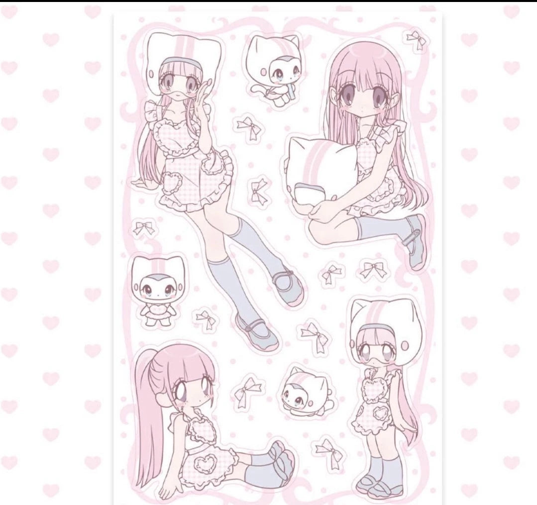 [Pumpum] "Cat Helmet" Cute Girl Sticker Sheet