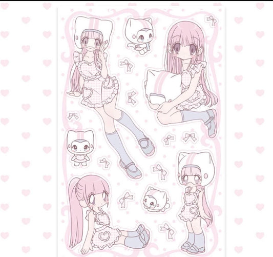 [Pumpum] "Cat Helmet" Cute Girl Sticker Sheet