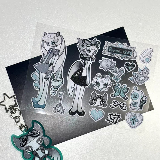 [Ribbon Honey] Glitter Character & Trinket Stickers