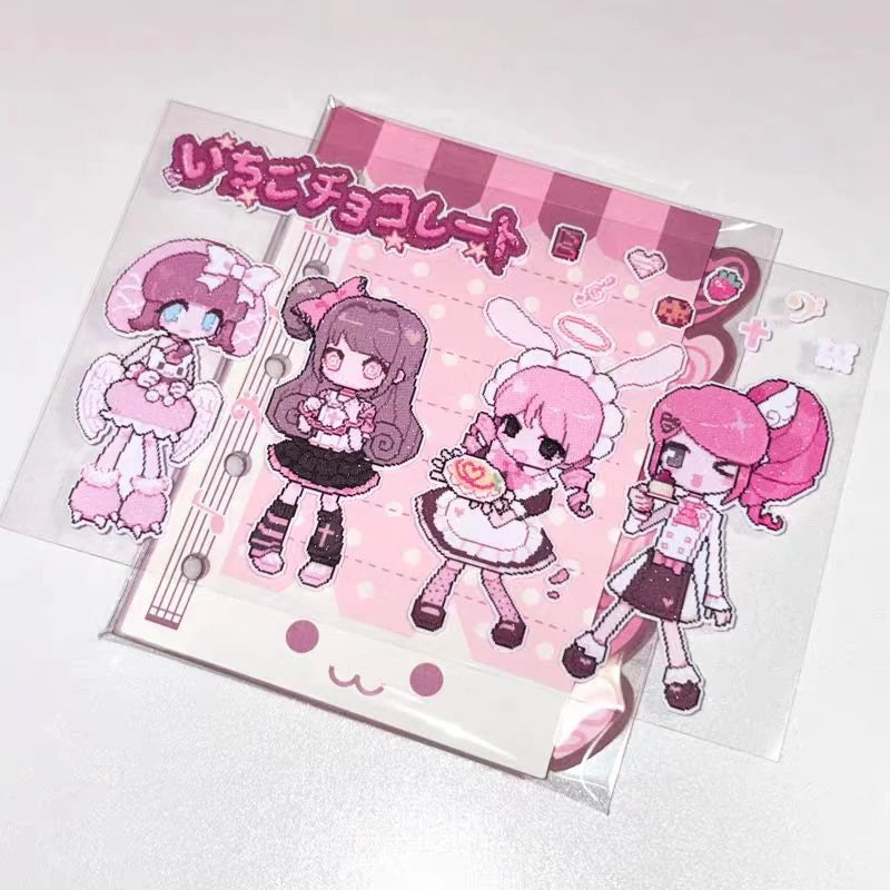 [Ribbon Sweetheart] Pink Chocolate Cafe Pixel Angel Stickers