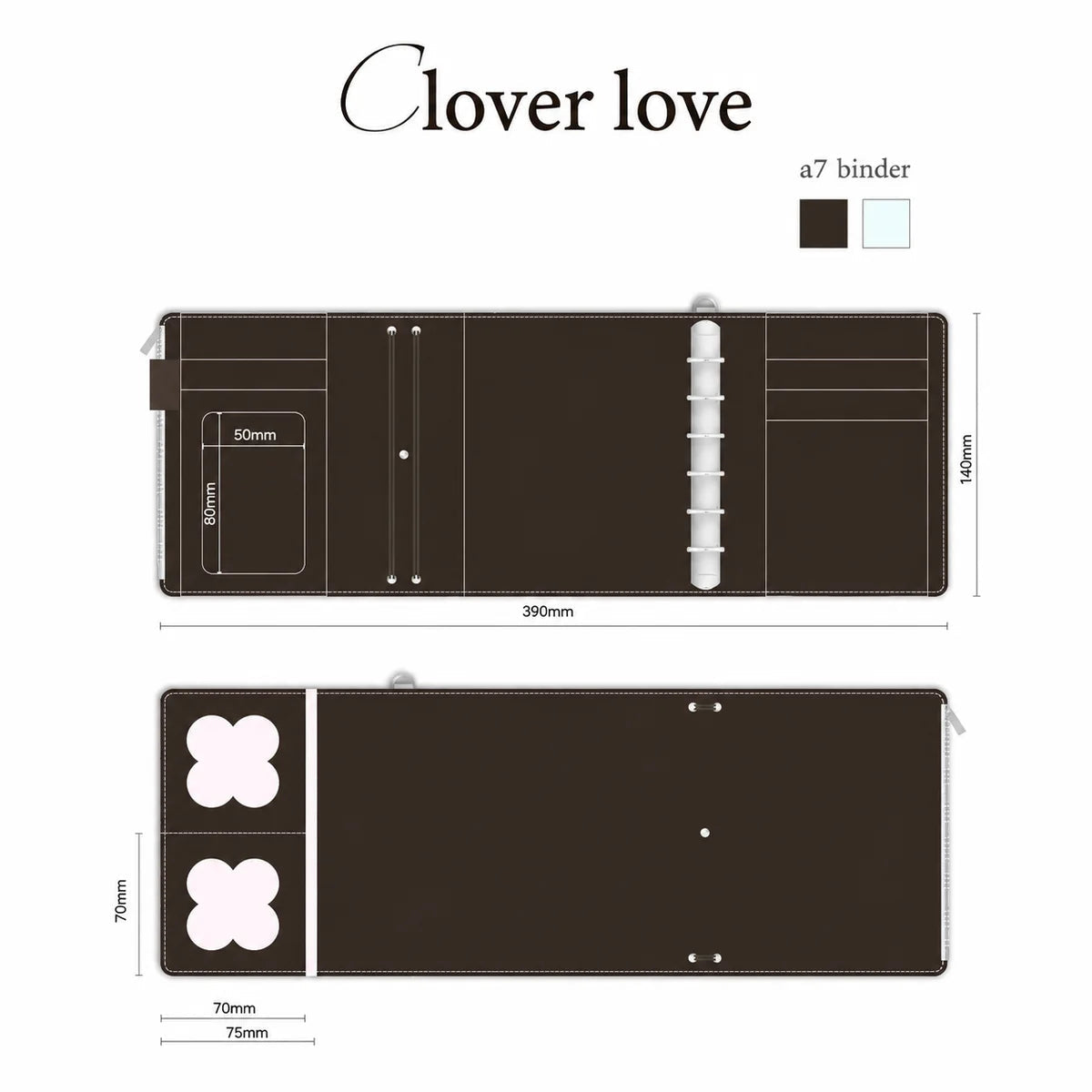 Loose-leaf Binder M5 – Black Patent Polka Dot
