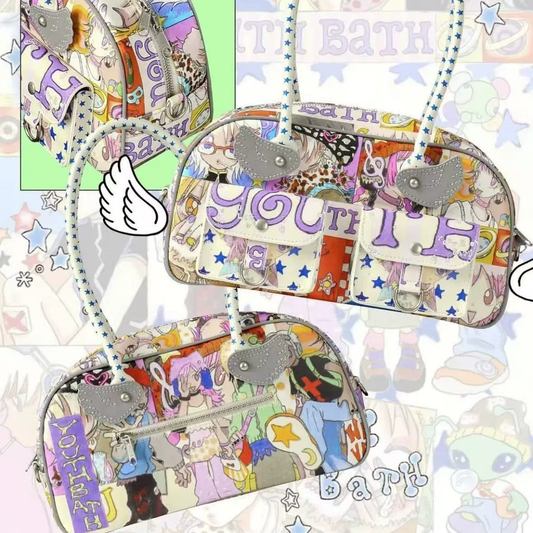 Oliwa x Rukawazx "Youth" Illustration Bowling Bag | Crossbody