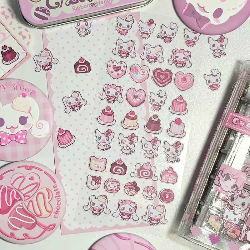 [Ribbon Honey] Glitter Character & Trinket Stickers