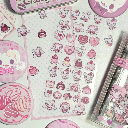 [Ribbon Honey] Glitter Character & Trinket Stickers