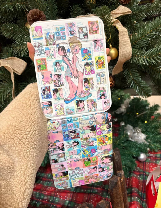 Sunonebird×ACCIO mirror open showing illustration inside and mirror surface