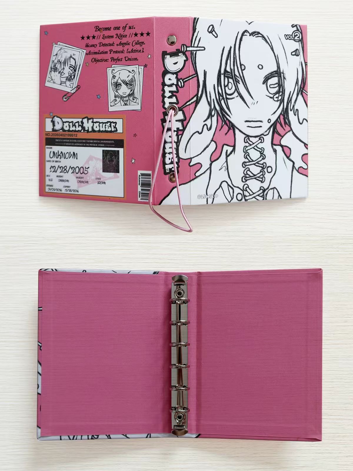 Rukawazx "Doll House" Vintage A7 Gypsophila Soft Cover 6-Ring Planner Binder