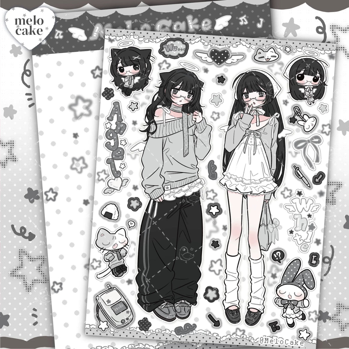 [melo] Cute Girl Matte Sticker Collection 1