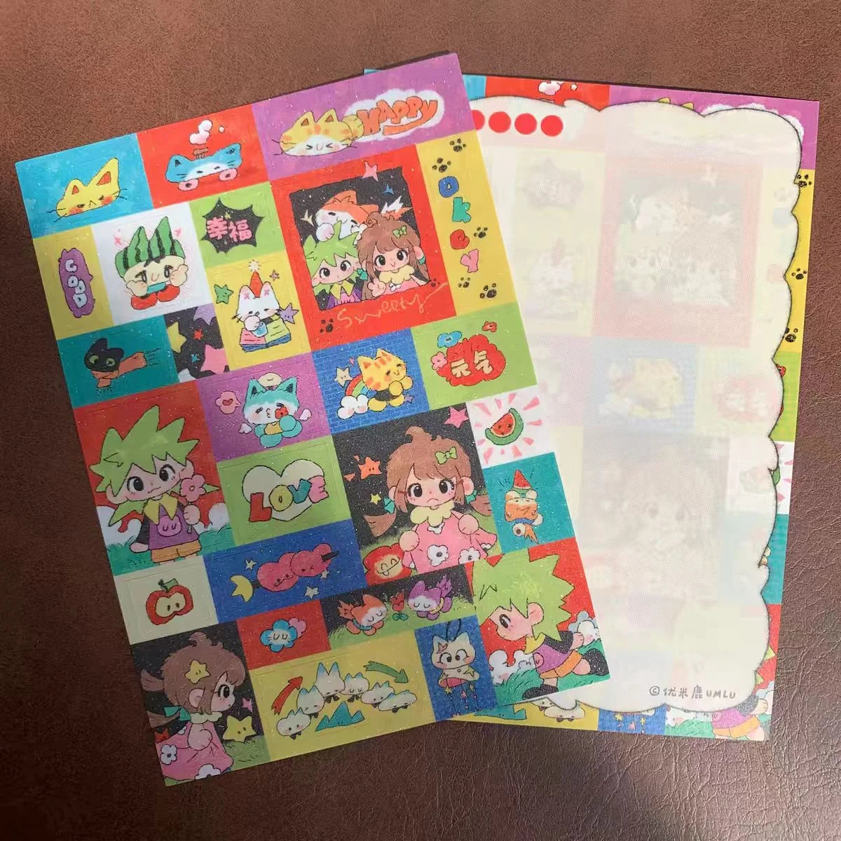 [Youmilu] Cute Girl Glitter Sand Sticker Collection
