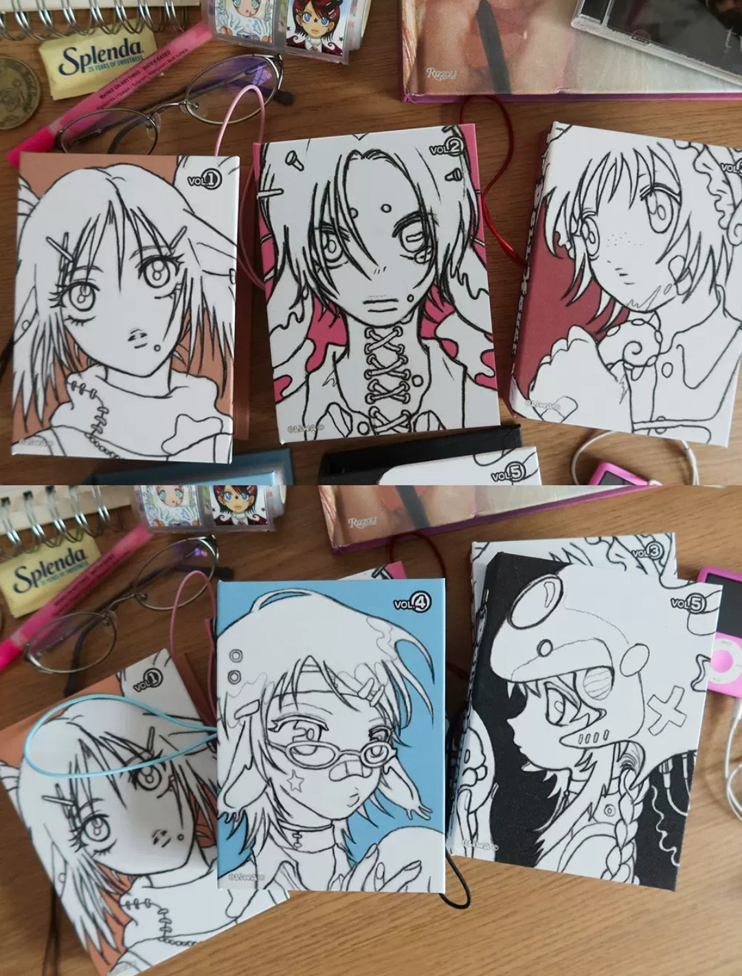 Rukawazx Doll House A7 binder - all 5 volumes open display