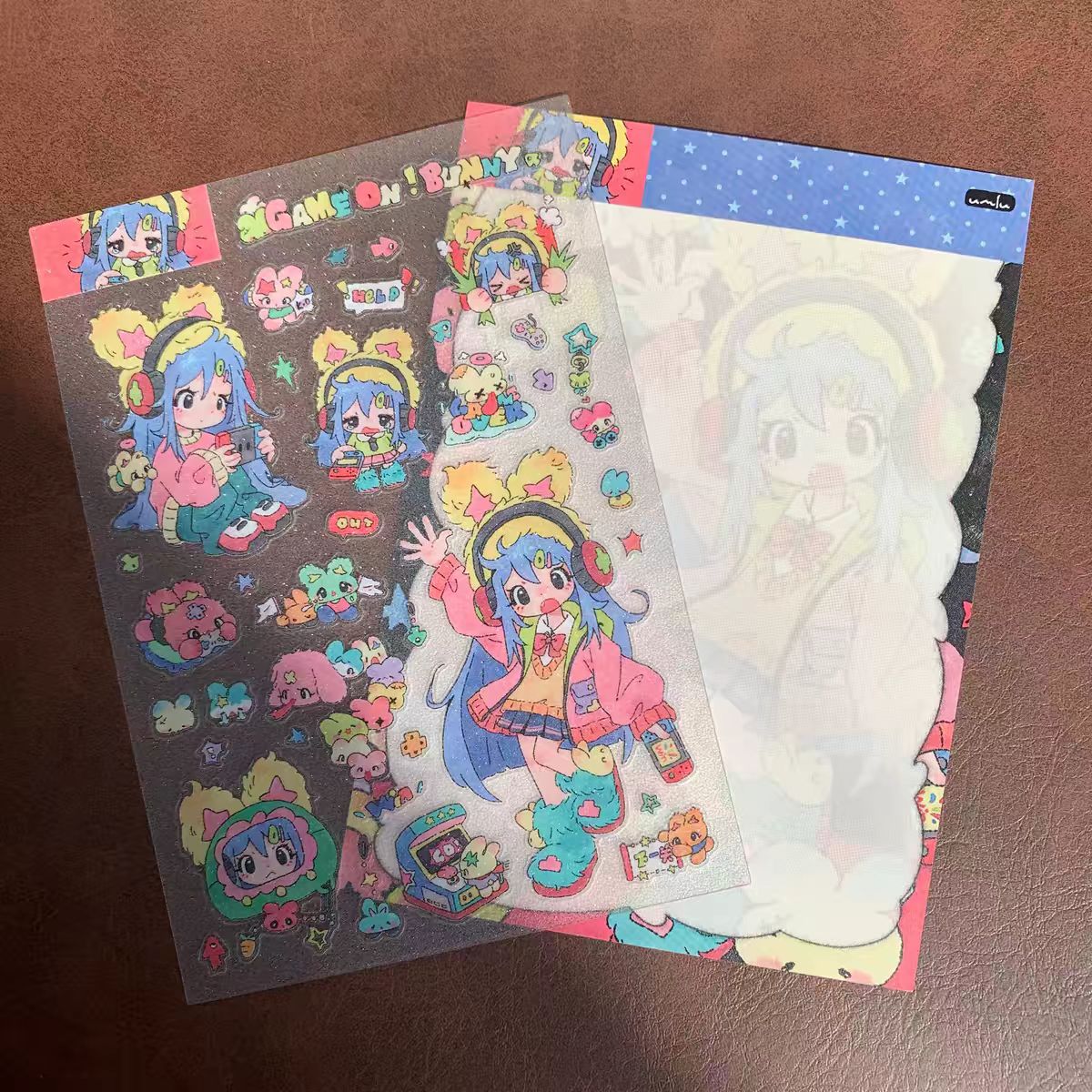 [Youmilu] Cute Girl Glitter Sand Sticker Collection