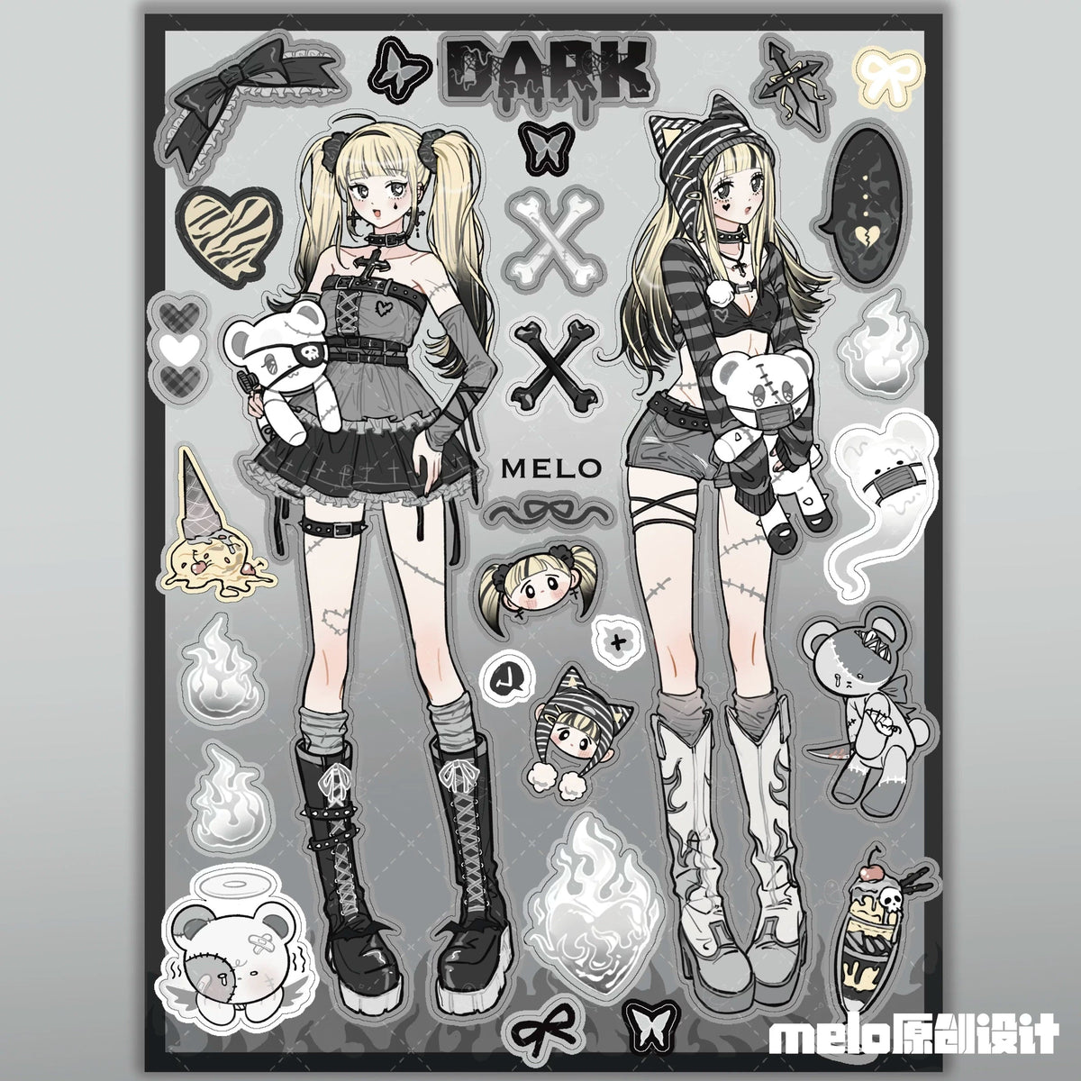 [melo] Cute Girl Matte Sticker Collection 1