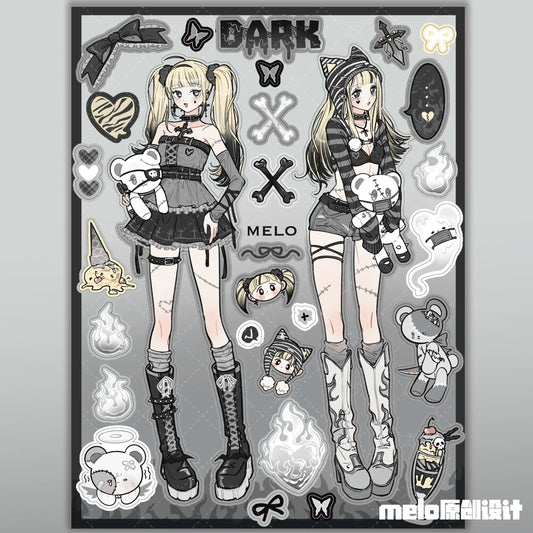 [melo] Cute Girl Matte Sticker Collection 1