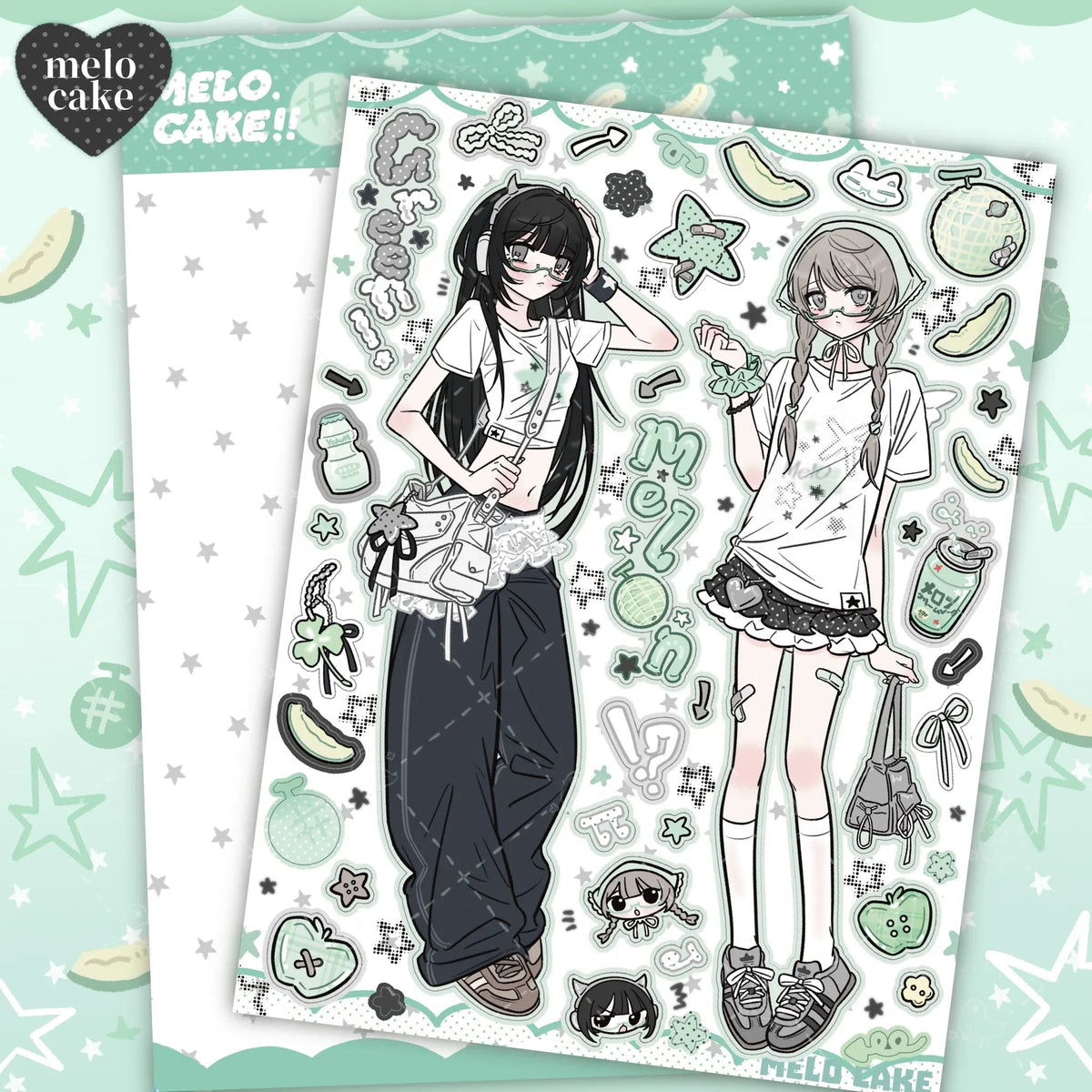 [melo ] Cute Girl Matte Sticker Collection 2