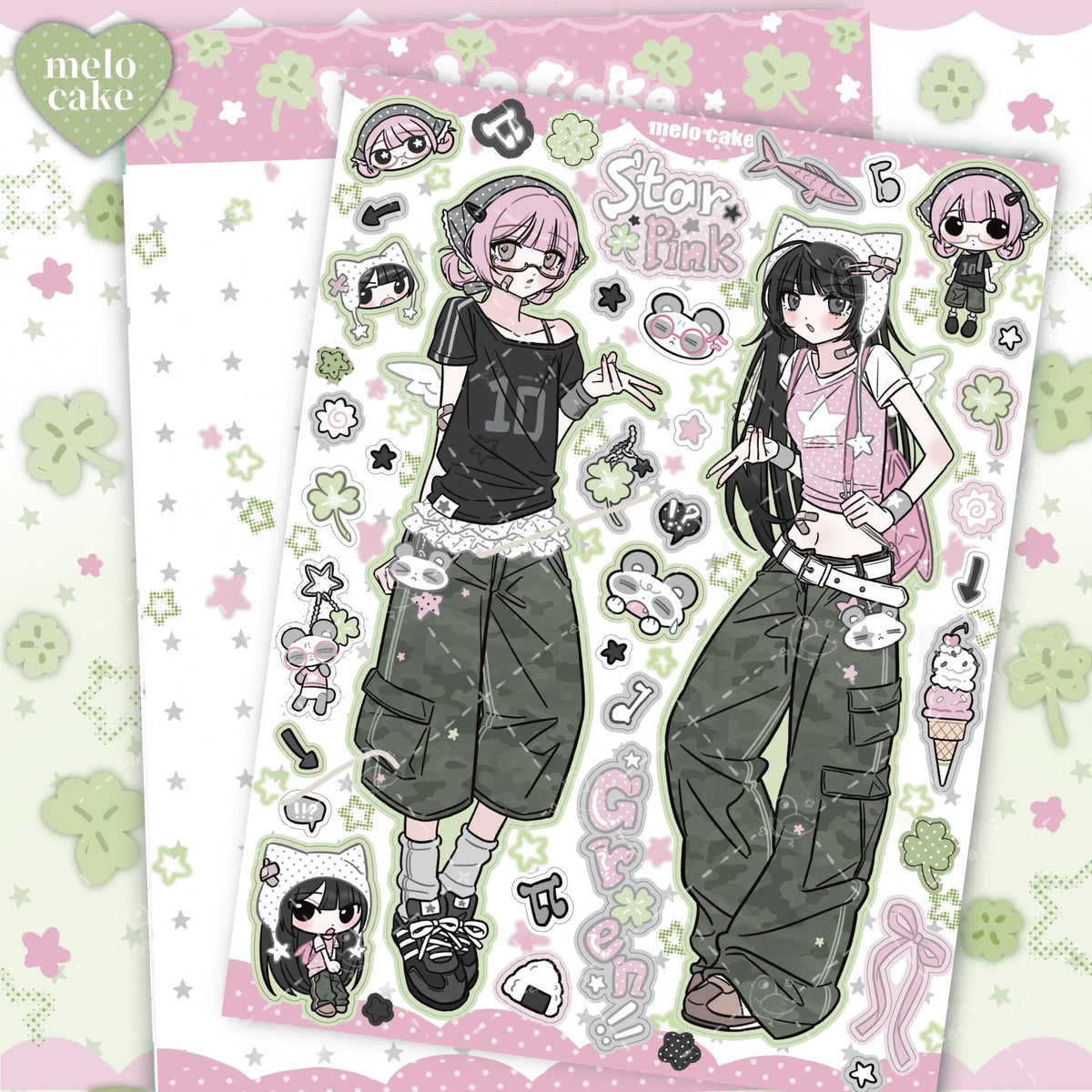 [melo ] Cute Girl Matte Sticker Collection 2