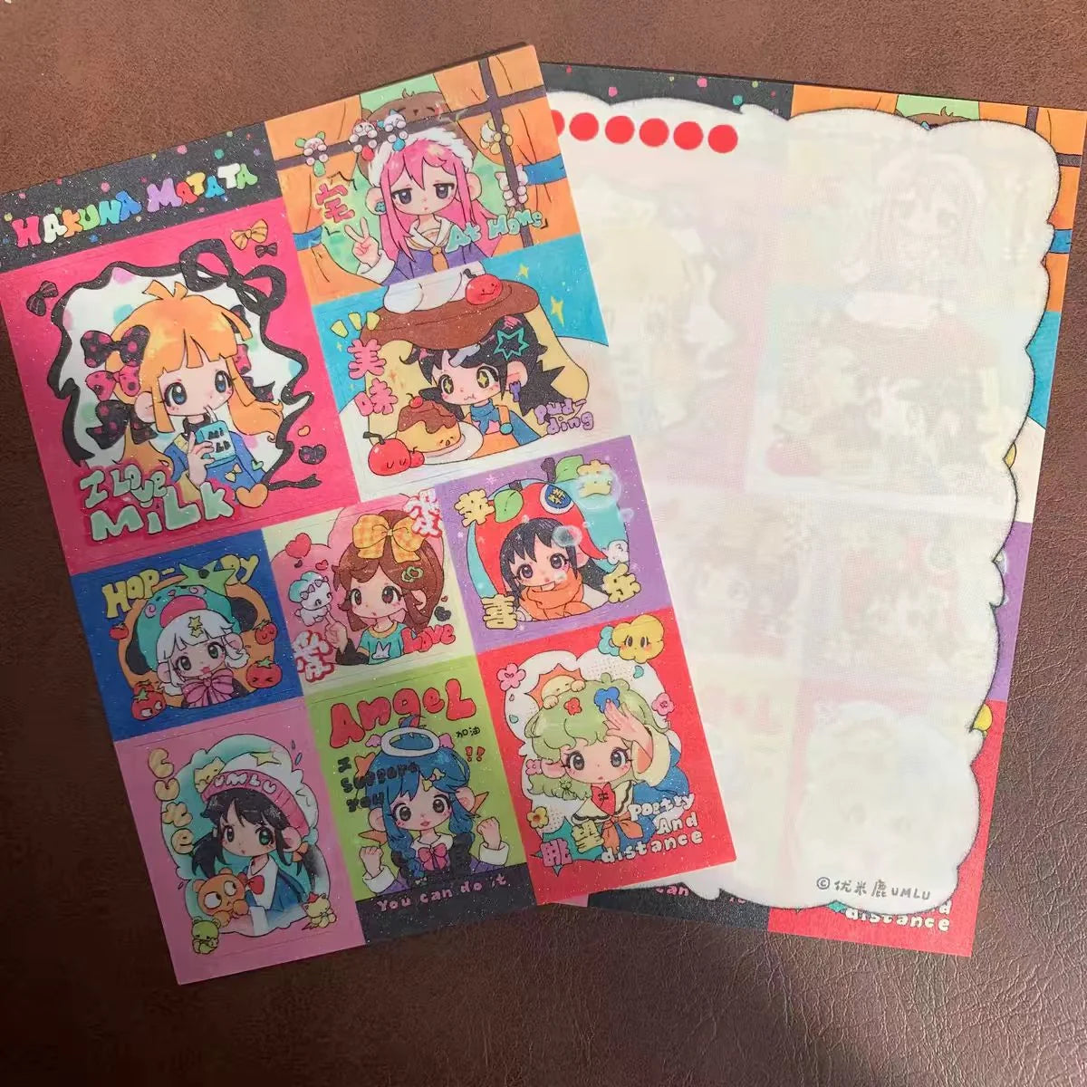 [Youmilu] Cute Girl Glitter Sand Sticker Collection