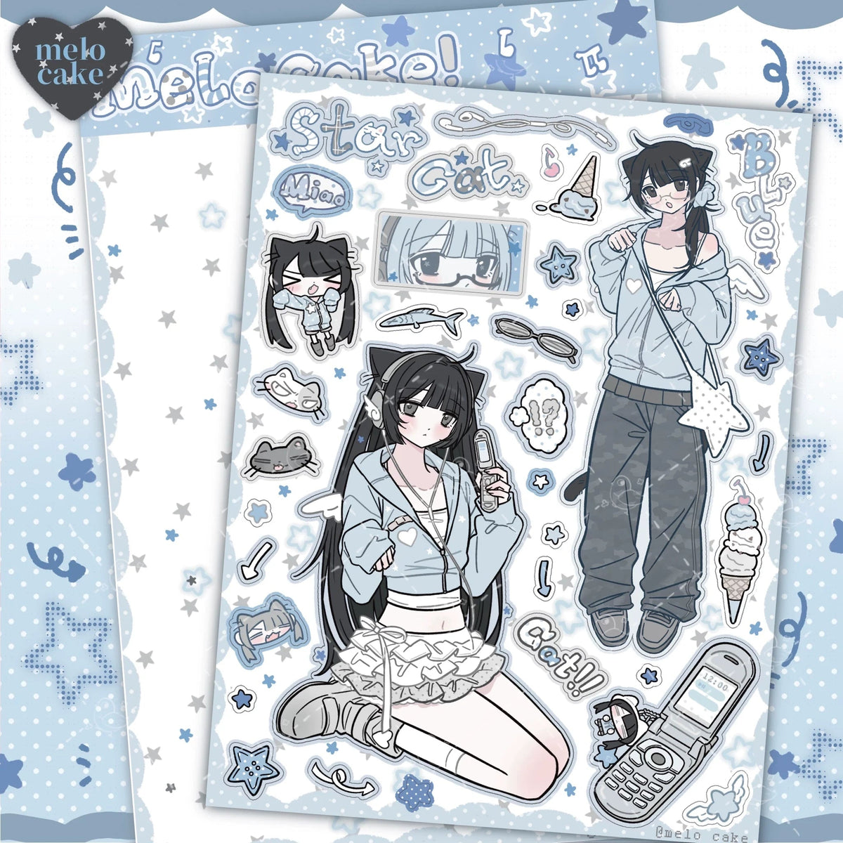 [melo] Cute Girl Matte Sticker Collection 1