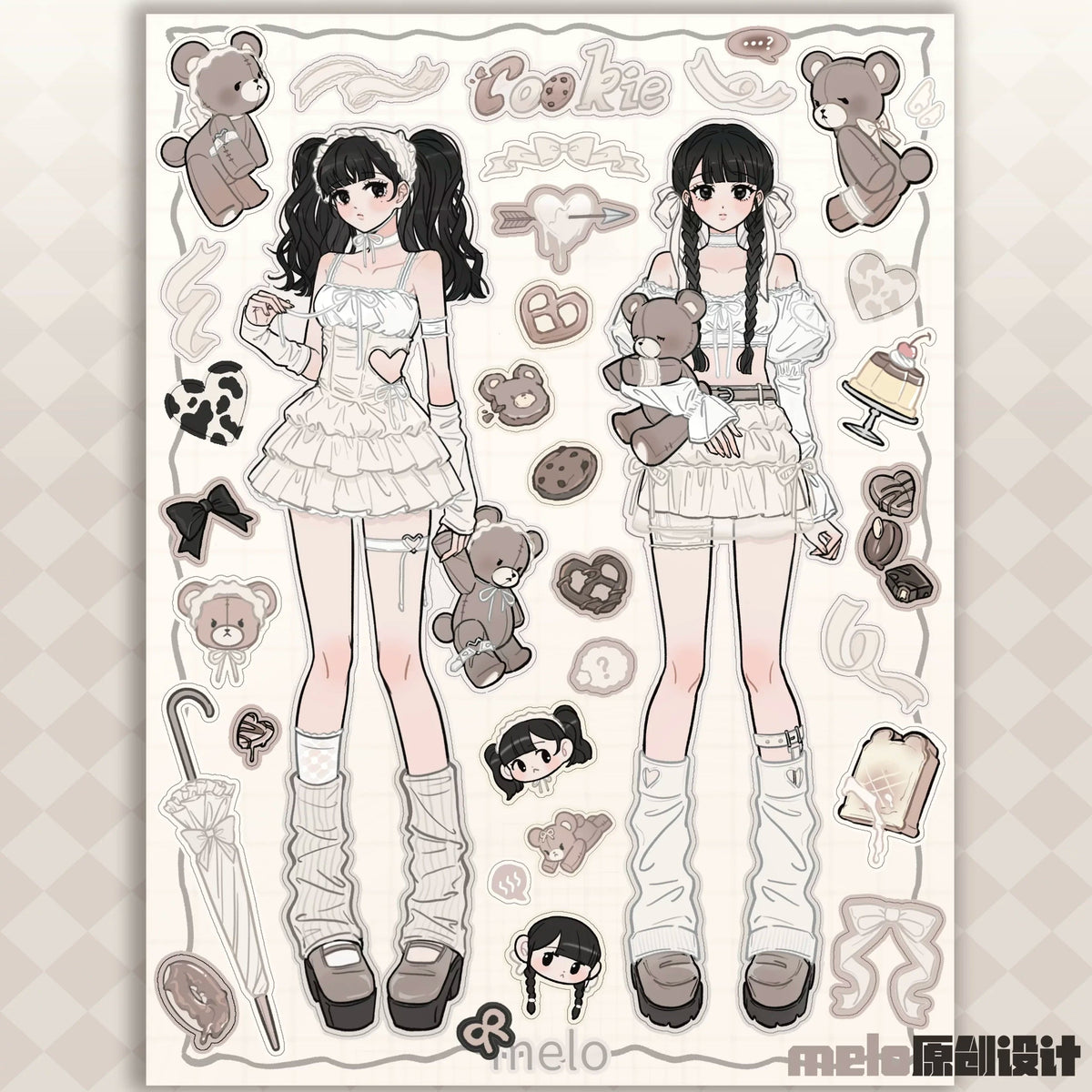 [melo] Cute Girl Matte Sticker Collection 1