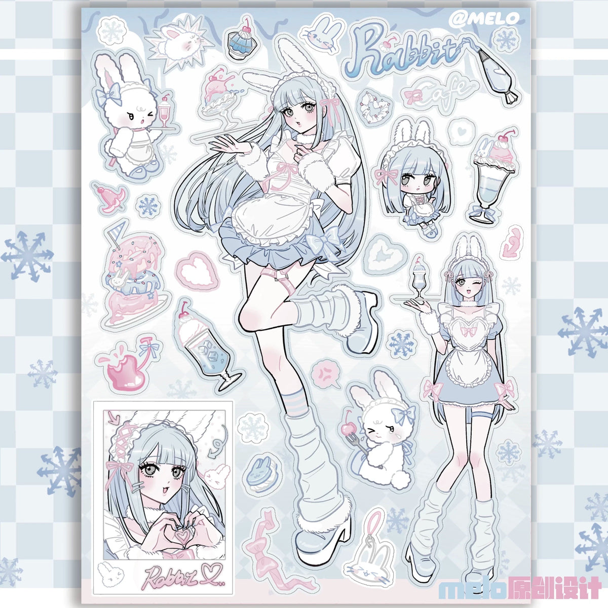[melo] Cute Girl Matte Sticker Collection 1