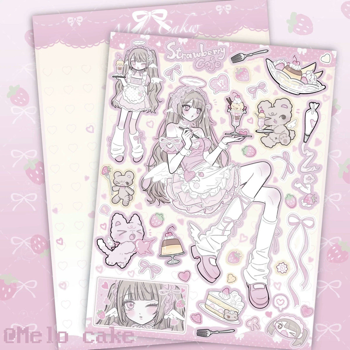 [melo ] Cute Girl Matte Sticker Collection 2