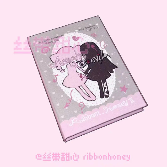 [Ribbon Honey] Angel & Devil Sticker Book & Double-Sided PP Clip