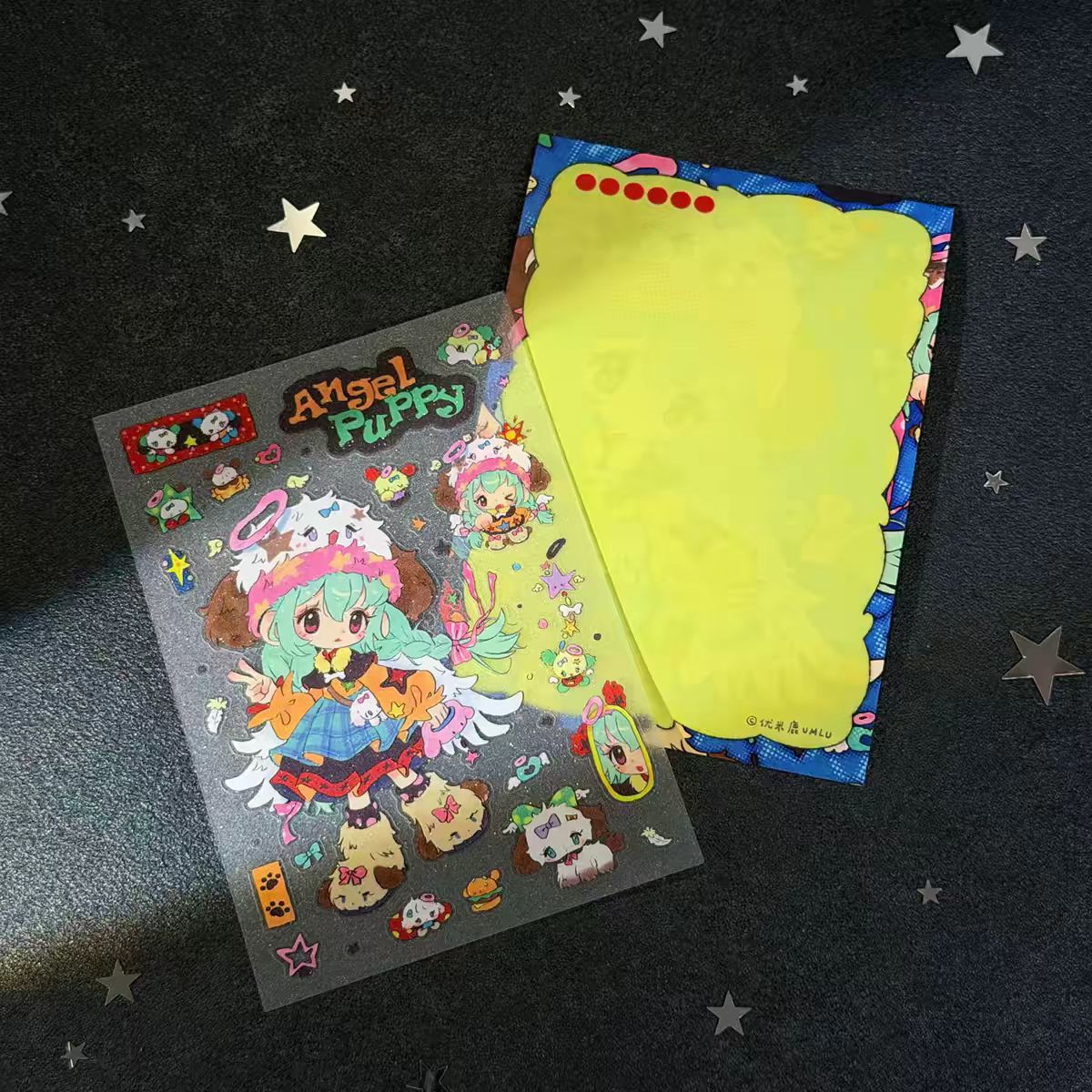 [Youmilu] Cute Girl Glitter Sand Sticker Collection