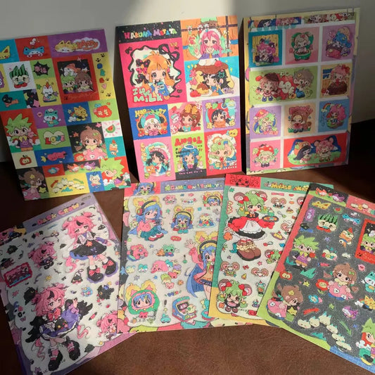 [Youmilu] Cute Girl Glitter Sand Sticker Collection