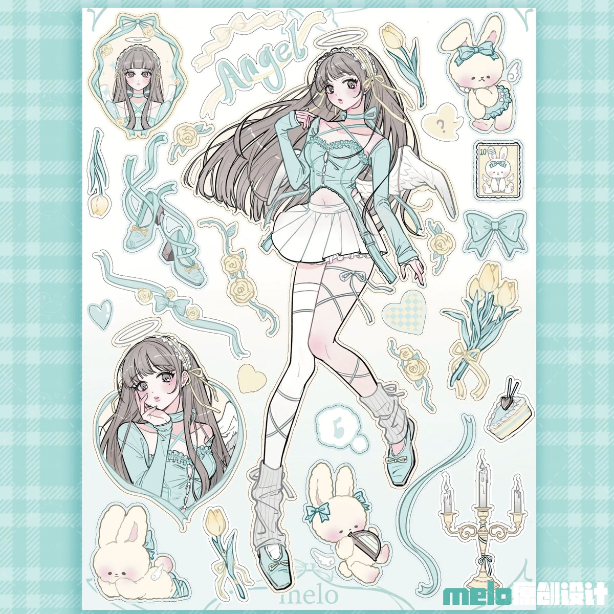 [melo] Cute Girl Matte Sticker Collection 1
