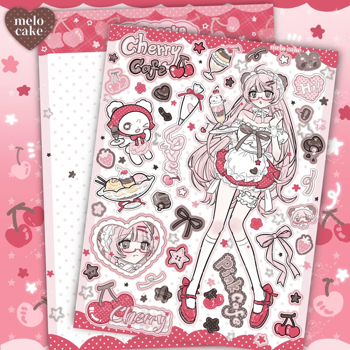 [melo ] Cute Girl Matte Sticker Collection 2