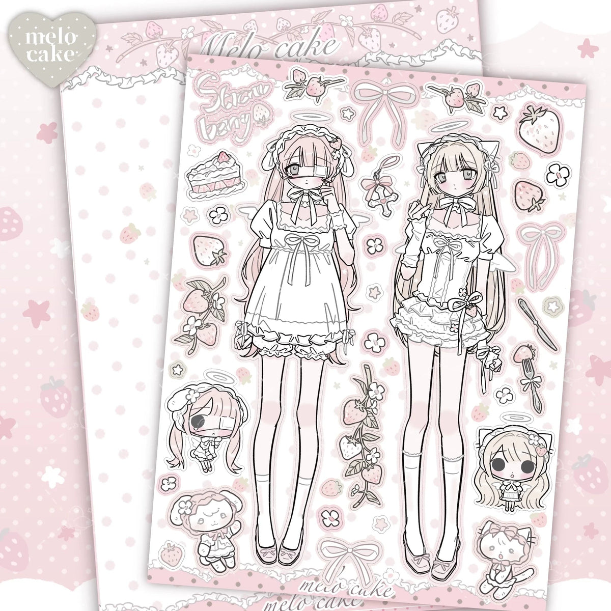 [melo ] Cute Girl Matte Sticker Collection 2