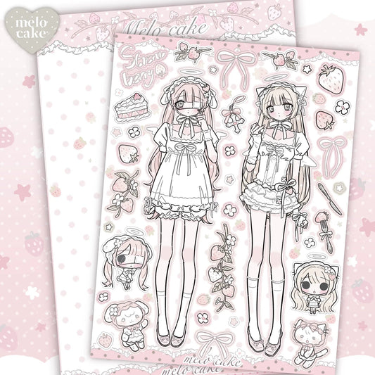 [melo ] Cute Girl Matte Sticker Collection 2