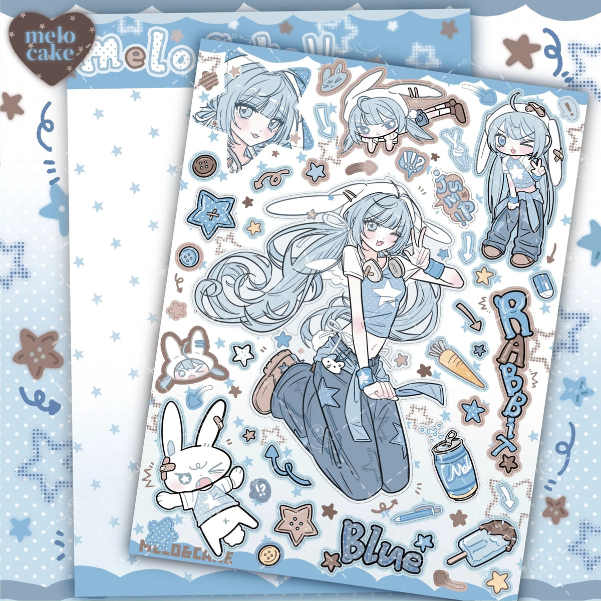 [melo ] Cute Girl Matte Sticker Collection 2